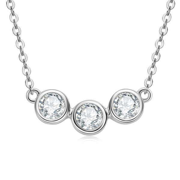 Three Stone Moissanite Necklace