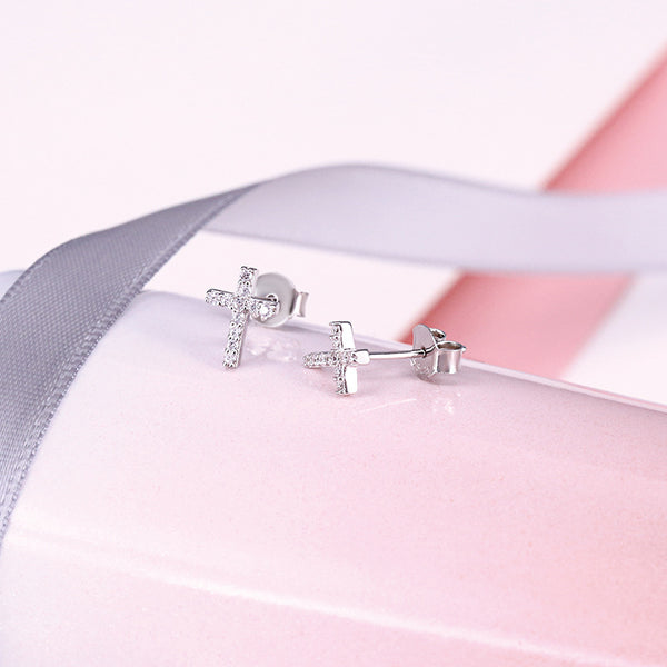 Dainty Cross Stud Earrings