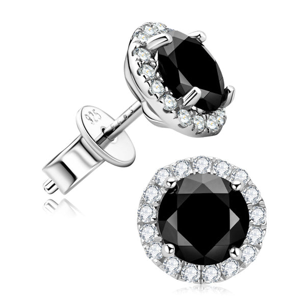 Black Moissanite Stud Earrings