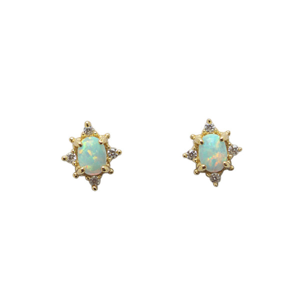 Vintage Opal Wedding Stud Earrings