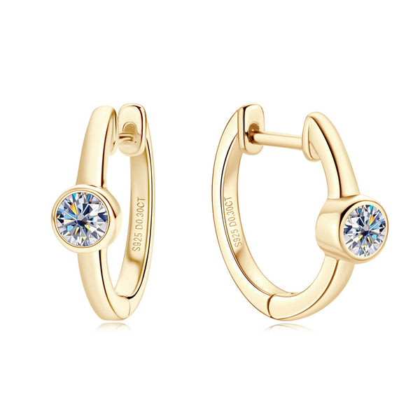 Solitaire Moissanite Hoop Earrings