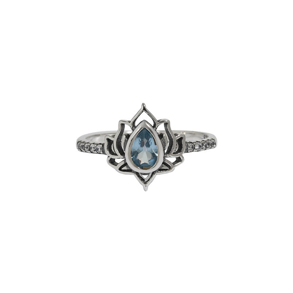 Silver Lotus Flower Ring