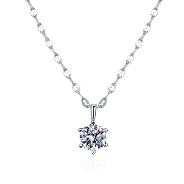 Six-Prong Moissanite Wedding Necklace