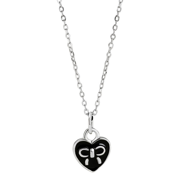 Black Bowknot Heart Necklace