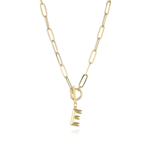 Gold Initial Letter Pendant Necklace