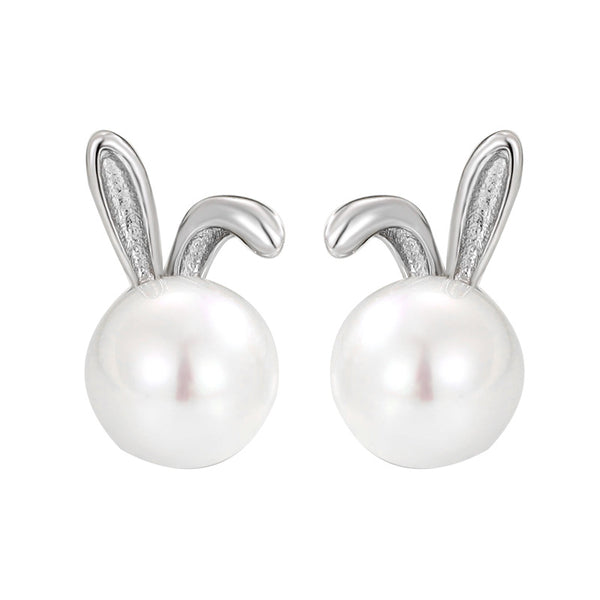 Pearl Bunny Stud Earrings