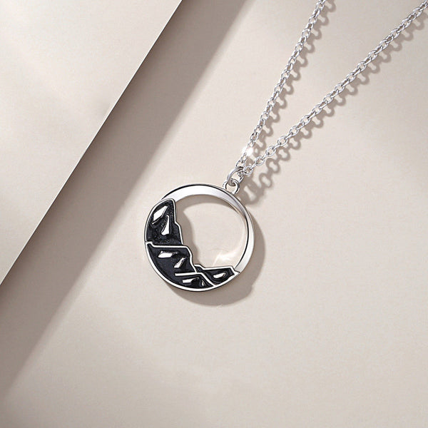 Mountain Ocean Matching Couple Necklace