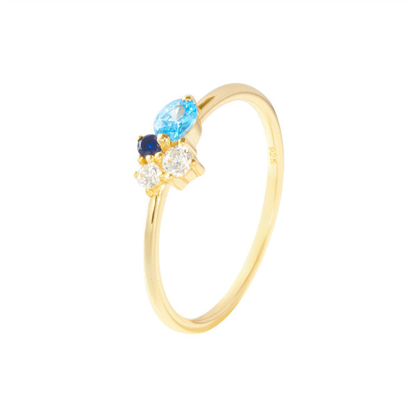 Color Gemstone Wedding Slim Ring