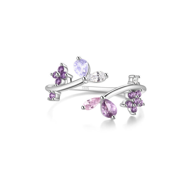 Purple Double Flower Ring