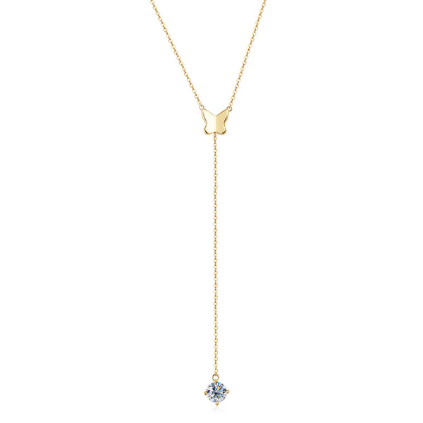 Butterfly Moissanite Drop Necklace