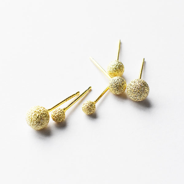 Round Bead Stud Earrings