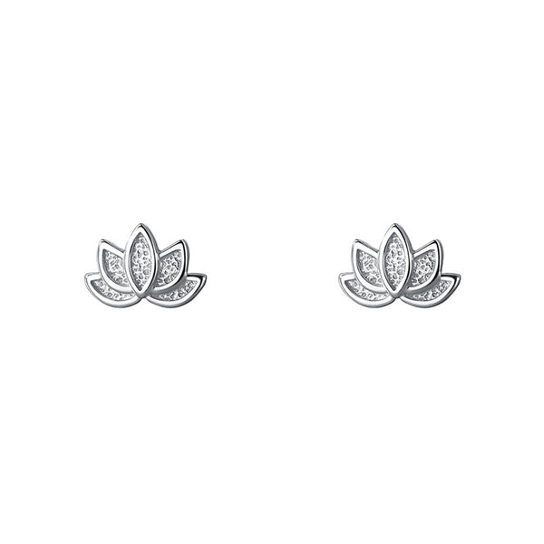 Dainty Lotus Flower Stud Earrings