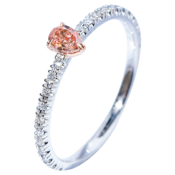 Pink Teardrop Pave Ring