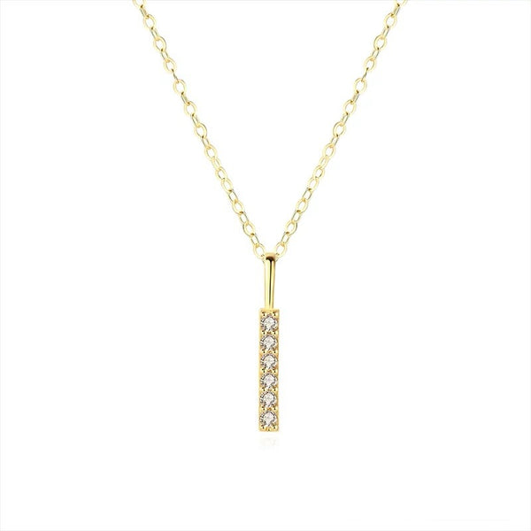 Pave Bar Pendant Necklace