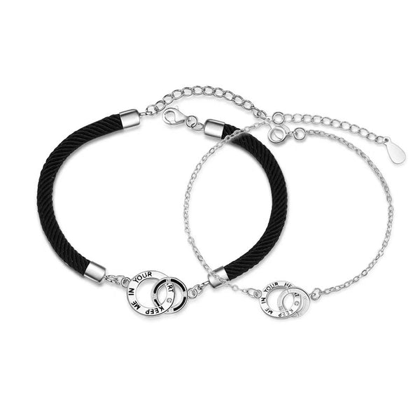 Interlocking Ring Couple Bracelet