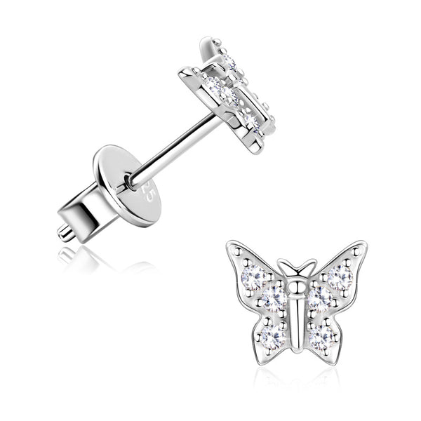 Moissanite Butterfly Wedding Stud Earrings