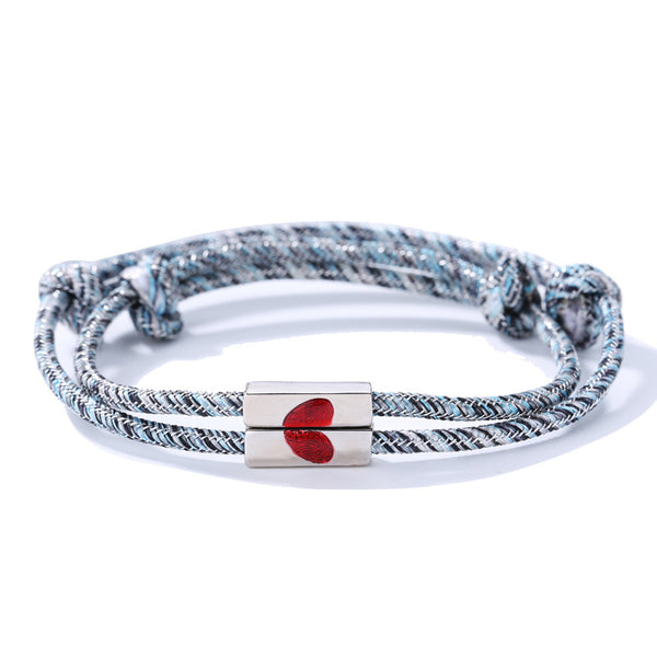 Heart Braid Magnetic Couple Bracelet