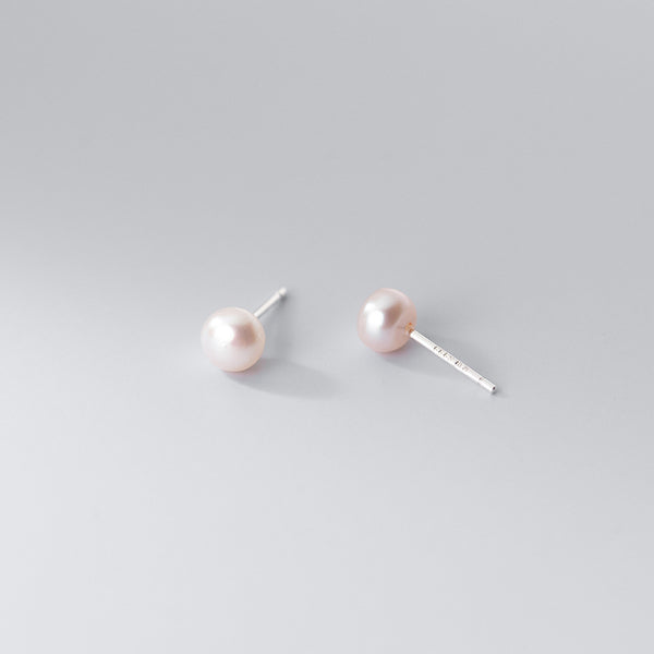 Button Pearl Wedding Stud Earrings