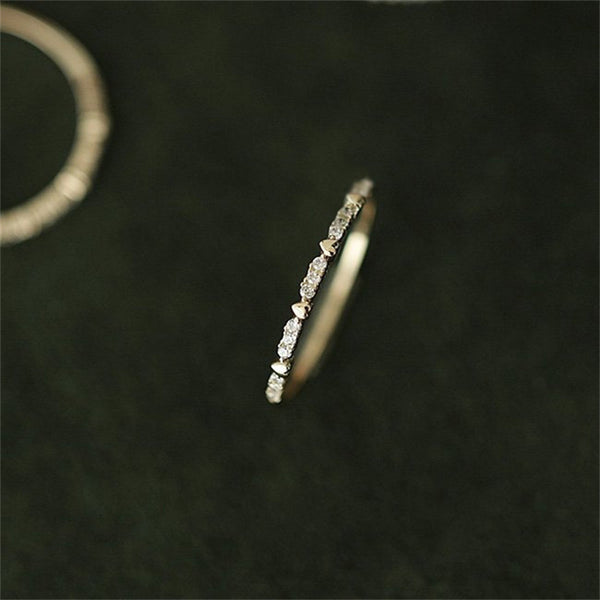 Heart Pave Setting Band Eternity Ring