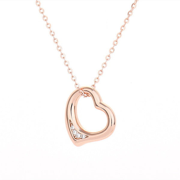 Hollow Out Heart Pendant Necklace