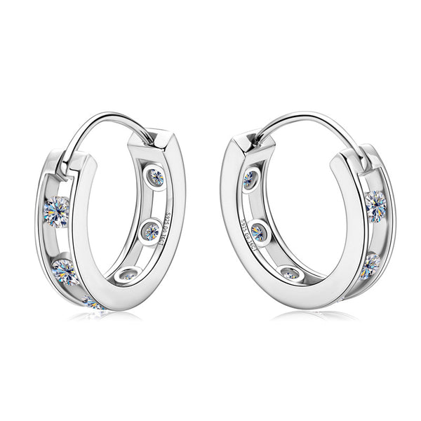 Dainty Moissanite Hoop Earrings