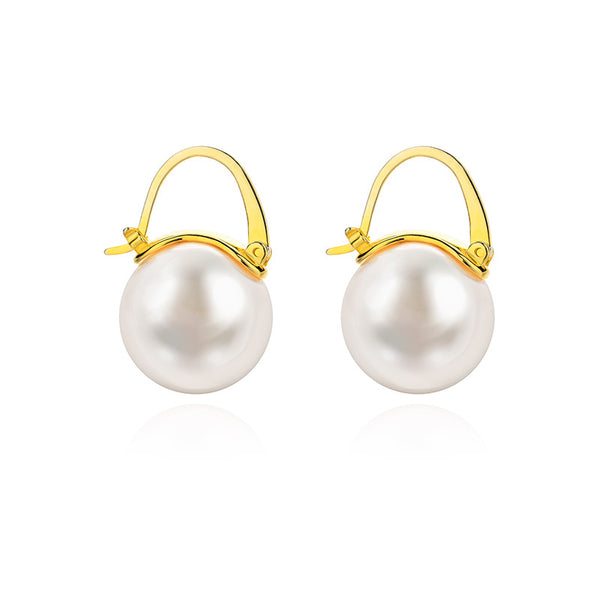 Dainty Round Pearl Earrings