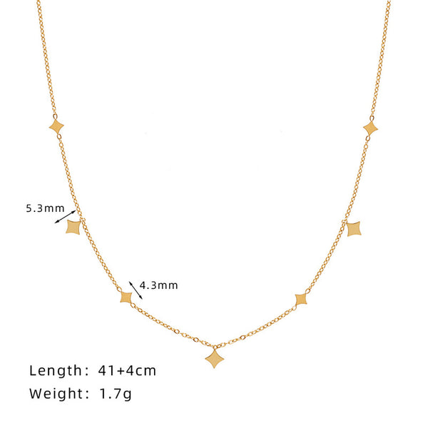 Multiple Gold Star Station Necklace