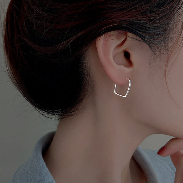 Geometric Square Hoop Earrings