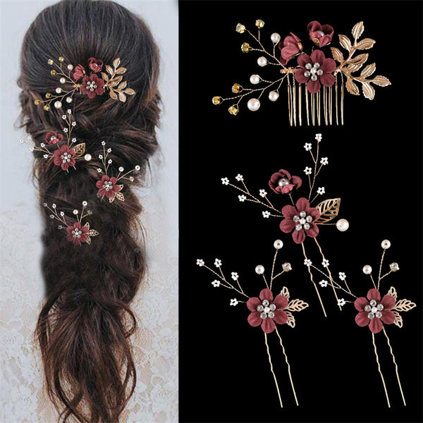 Pearl Flower Bridal Wedding Hairpin