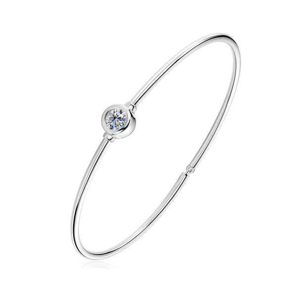 Solitaire Moissanite Wedding Bangle Bracelet