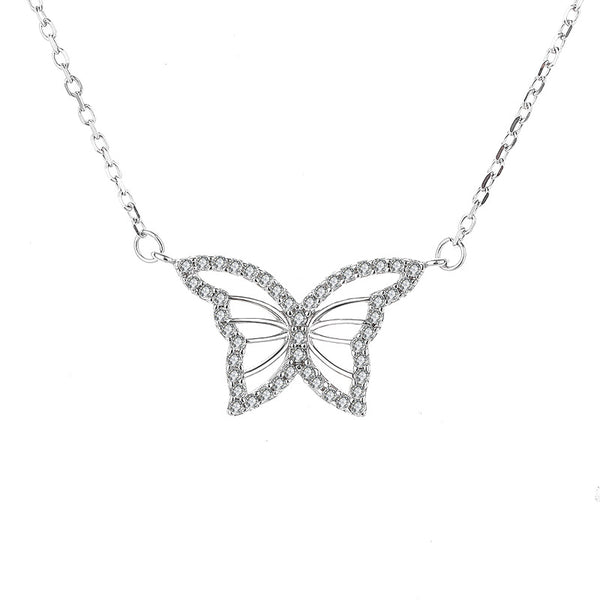 Silver Butterfly Pendant Necklace