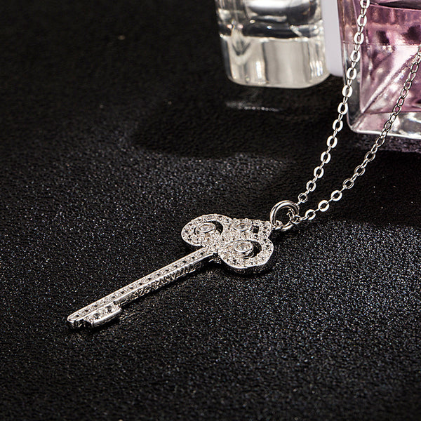 Iris Flower Key Pendant Necklace