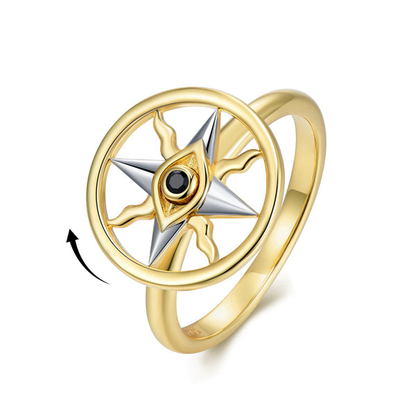 Evil Eye Compass Fidget Spinner Ring