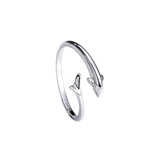 Simple Dolphin Open Ring