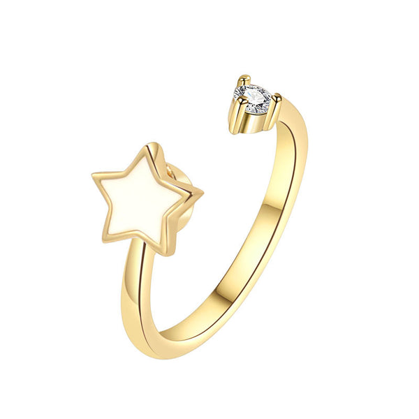 White Star Anxiety Fidget Spinner Ring