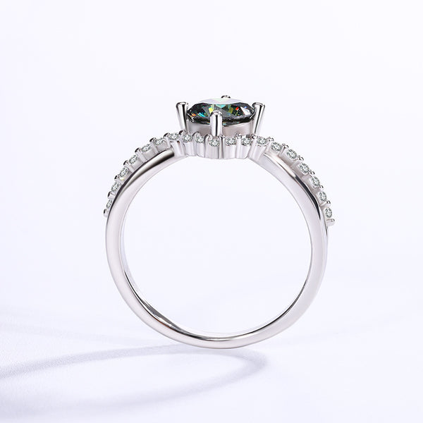 Moissanite Crown Engagement Band Ring