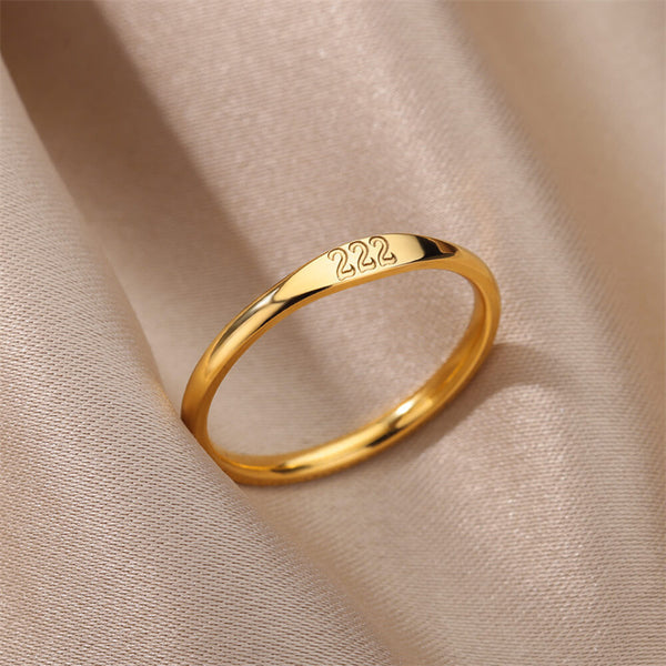 Gold Lucky Numbers Ring