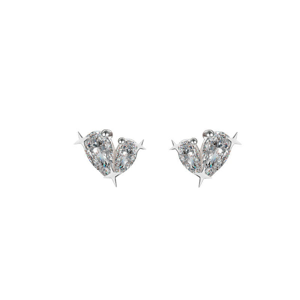 Star Heart Stud Earrings