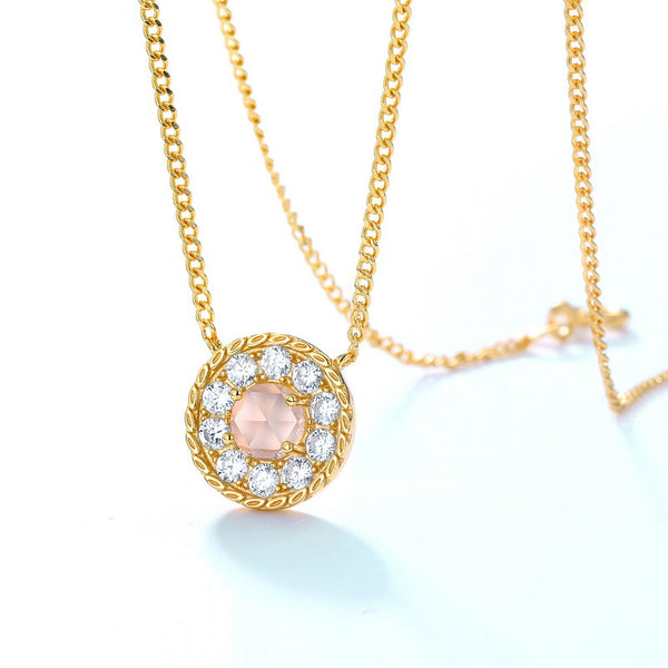 Pink Crystal Charm Necklace