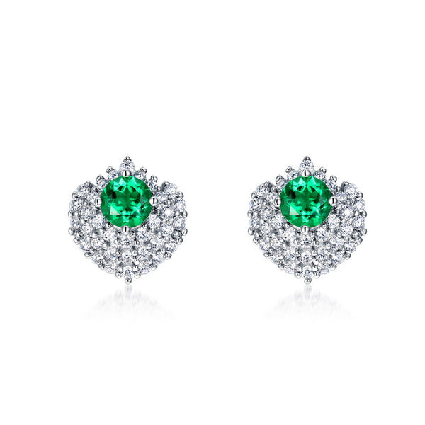 Lab Grown Emerald Stud Earrings