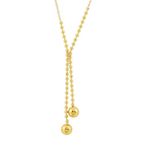 Double Gold Ball Necklace