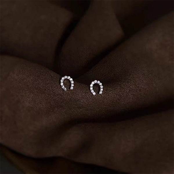 Horseshoe U Shape Stud Earrings