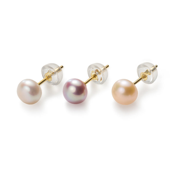 Sterling Silver Pearl Stud Earrings