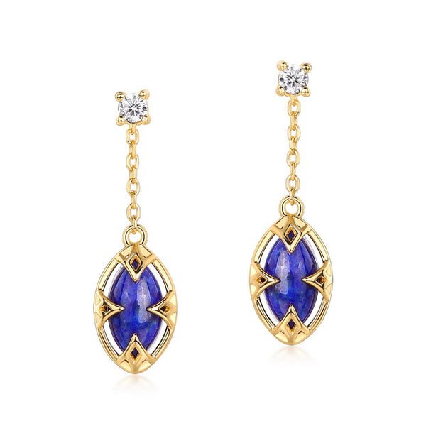 Lapis Lazuli Dangle Drop Earrings