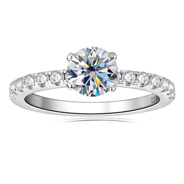 Moissanite Pave Setting Engagement Ring