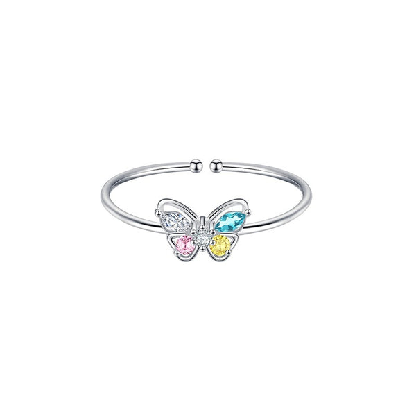 Dainty Colorful Butterfly Ring