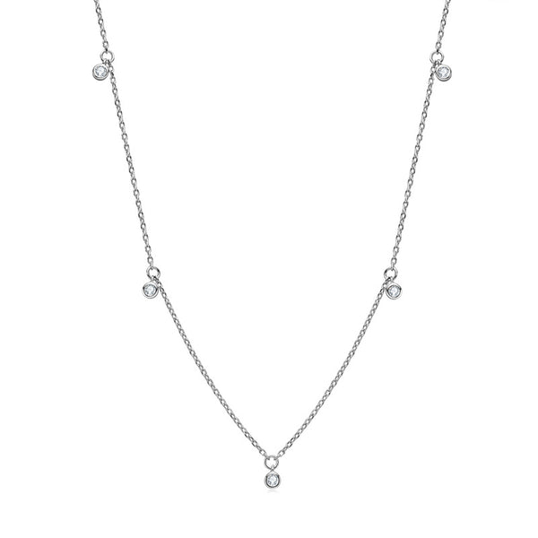 Moissanite Multi Charm Wedding Necklace