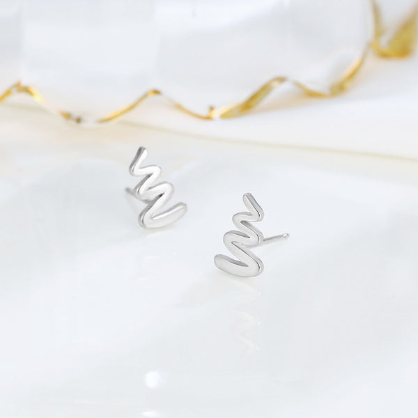 Minimalist Wave Stud Earrings