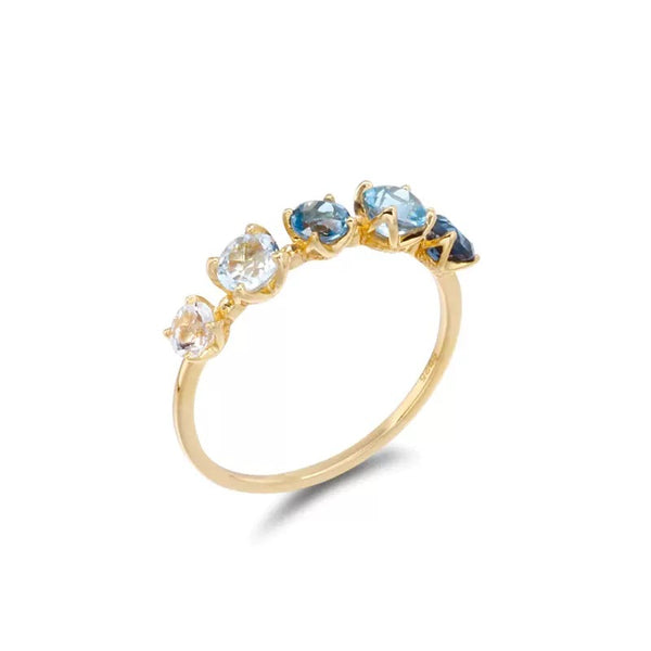 Dainty Gradient Blue Topaz Ring