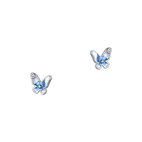 Blue Butterfly Stud Earrings